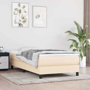 vidaXL Bedframe zonder matras 100x200 cm stof crèmekleurig