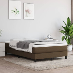 vidaXL Boxspring bed 120x200 cm stof donkerbruin