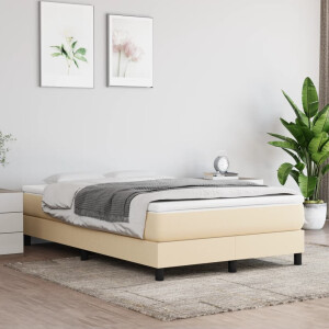 vidaXL Boxspring bed 120x200 cm stof crèmekleurig