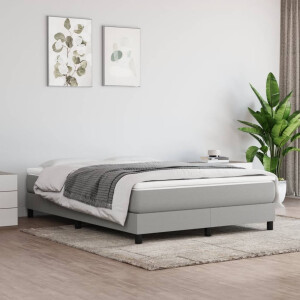 vidaXL Boxspring bed stof lichtgrijs 140x190 cm