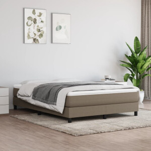 vidaXL Bedframe zonder matras stof taupe 140x190 cm