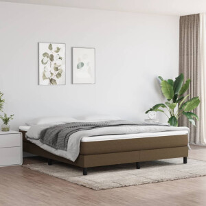 vidaXL Boxspring bed stof donkerbruin 160x200 cm