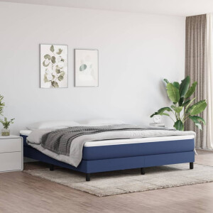 vidaXL Bedframe zonder matras stof blauw 180x200 cm