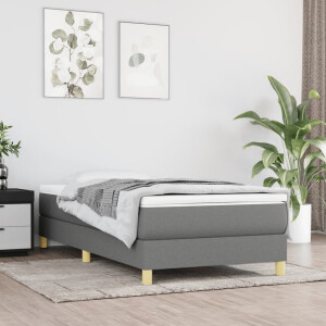 vidaXL Bedframe zonder matras 80x200 cm stof donkergrijs