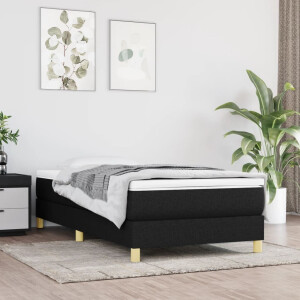 vidaXL Bedframe zonder matras 90x190 cm stof zwart