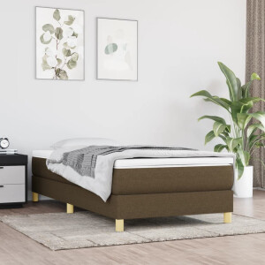 vidaXL Bedframe zonder matras 90x190 cm stof donkerbruin