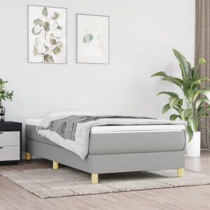vidaXL Boxspring bed 100x200 cm stof lichtgrijs