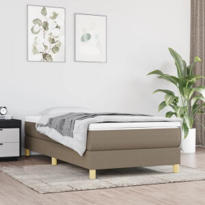vidaXL Bedframe zonder matras 100x200 cm stof taupe
