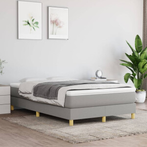 vidaXL Boxspring bed 120x200 cm stof lichtgrijs