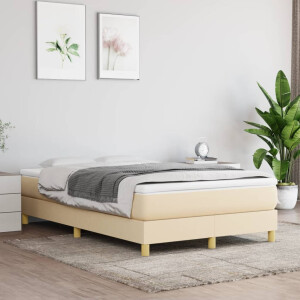 vidaXL Bedframe zonder matras 120x200 cm stof crèmekleurig