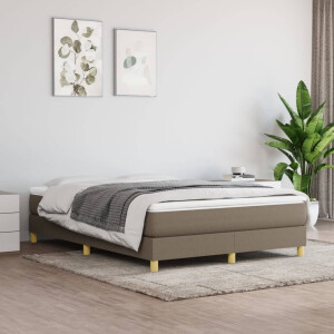 vidaXL Bedframe zonder matras stof taupe 140x190 cm