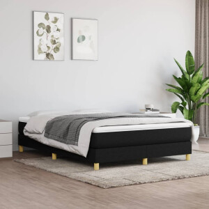 vidaXL Boxspring bed stof zwart 140x200 cm
