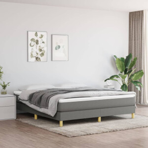 vidaXL Boxspring bed stof donkergrijs 160x200 cm