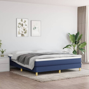vidaXL Boxspring bed stof blauw 160x200 cm