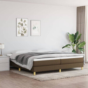 vidaXL Bedframe zonder matras stof donkerbruin 200x200 cm