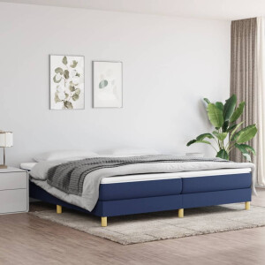 vidaXL Boxspring bed stof blauw 200x200 cm