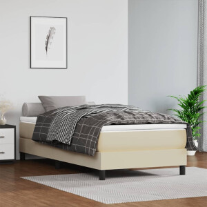 vidaXL Boxspring bed kunstleer crèmekleurig 80x200 cm