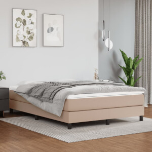 vidaXL Boxspring bed kunstleer cappuccinokleurig 140x200 cm