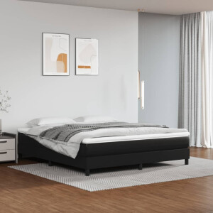 vidaXL Boxspring bed kunstleer zwart 160x200 cm