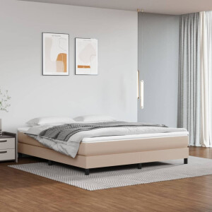 vidaXL Boxspring bed kunstleer cappuccinokleurig 160x200 cm