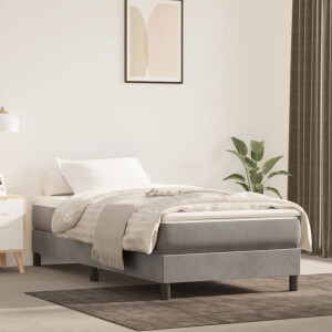 vidaXL Boxspring bed 80x200 cm fluweel lichtgrijs
