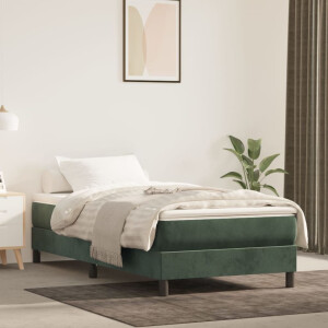 vidaXL Bedframe zonder matras 80x200 cm fluweel donkergroen