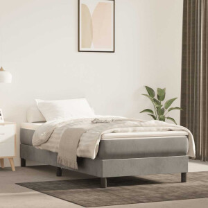 vidaXL Boxspring bed 90x200 cm fluweel lichtgrijs