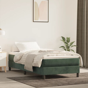 vidaXL Bedframe zonder matras 90x200 cm fluweel donkergroen