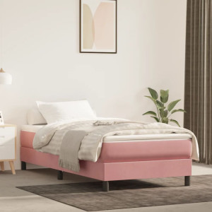 vidaXL Bedframe fluweel roze 90x200 cm