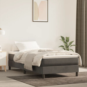 vidaXL Boxspring bed 100x200 cm fluweel donkergrijs