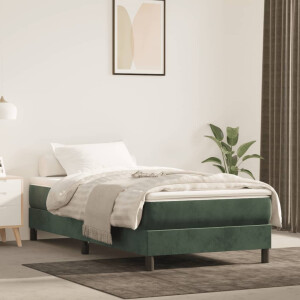 vidaXL Bedframe zonder matras 100x200 cm fluweel donkergroen