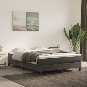vidaXL Boxspring bed 140x190 cm fluweel donkergrijs