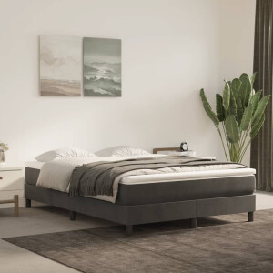 vidaXL Boxspring bed 140x200 cm fluweel donkergrijs