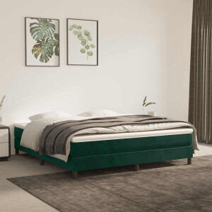 vidaXL Boxspring bed 160x200 cm fluweel donkergroen