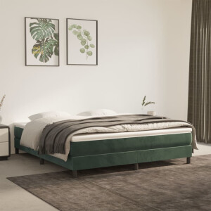 vidaXL Bedframe zonder matras 160x200 cm fluweel donkergroen