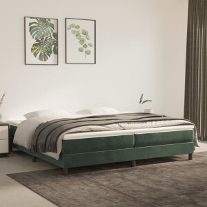 vidaXL Bedframe zonder matras 200x200 cm fluweel donkergroen