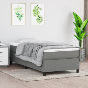 vidaXL Boxspring bed 90x200 cm stof donkergrijs