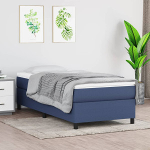 vidaXL Bedframe zonder matras 100x200 cm stof blauw