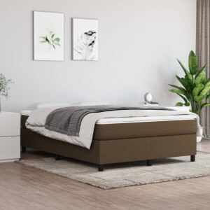 vidaXL Bedframe zonder matras stof donkerbruin 140x190 cm