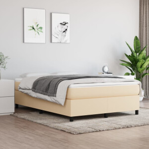 vidaXL Boxspring bed stof crèmekleurig 140x200 cm