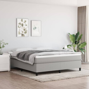 vidaXL Boxspring bed stof lichtgrijs 160x200 cm