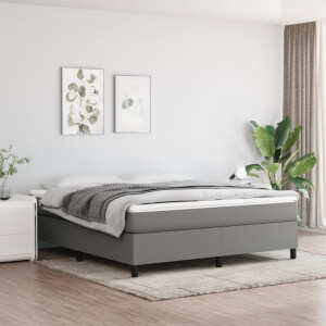 vidaXL Boxspring bed stof donkergrijs 160x200 cm