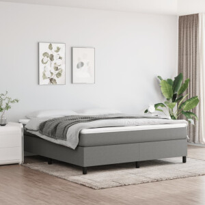 vidaXL Boxspring bed stof donkergrijs 180x200 cm