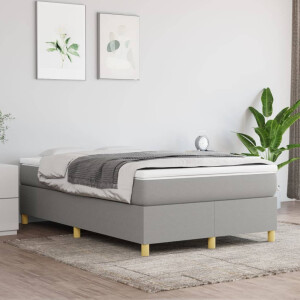 vidaXL Boxspring bed 120x200 cm stof lichtgrijs