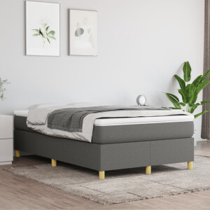 vidaXL Boxspring bed 120x200 cm stof donkergrijs