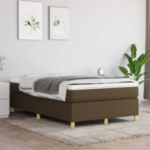 vidaXL Boxspring bed 120x200 cm stof donkerbruin