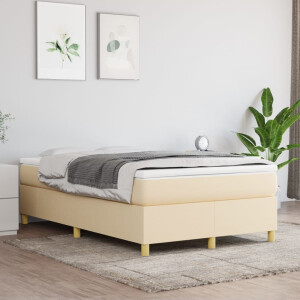 vidaXL Boxspring bed 120x200 cm stof crèmekleurig