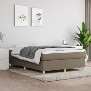 vidaXL Bedframe zonder matras stof taupe 140x200 cm