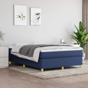 vidaXL Bedframe stof blauw 140x200 cm