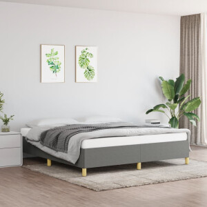 vidaXL Boxspring bed stof donkergrijs 160x200 cm